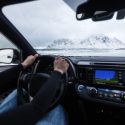 Driver at the wheel of the car